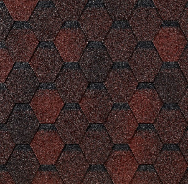 Гибкая черепица EURASIA Docke, Коллекция ШЕСТИГРАННИК Красный купить в Оренбурге