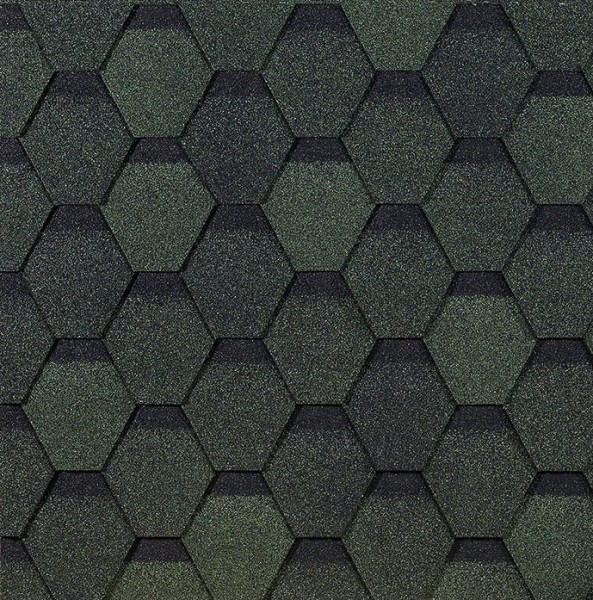Гибкая черепица EURASIA Docke, Коллекция ШЕСТИГРАННИК Зелёный купить в Оренбурге