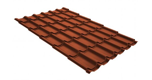 Металлочерепица классик GL 0,5 GreenCoat Pural RR 750 кирпично-красный (RAL 8004 терракота) купить в Оренбурге