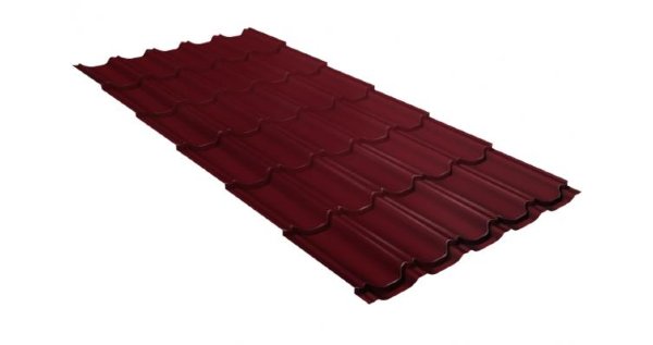 Металлочерепица квинта плюс GL 0,5 Satin RAL 3005 красное вино купить в Оренбурге