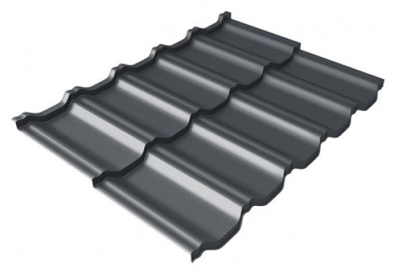 Металлочерепица модульная Квинта Uno Grand Line c 3D резом 0,5 Satin Мatt RAL 7024 мокрый асфальт купить в Оренбурге