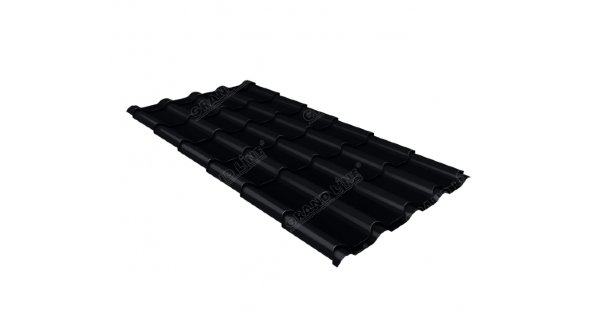 Металлочерепица камея 0,45 Drap RAL 9005 черный купить в Оренбурге