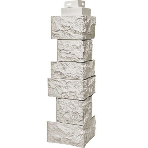 Цокольный сайдинг FineBer – Серия “Дикий камень”, Угол наружный, Жемчуг купить в Оренбурге