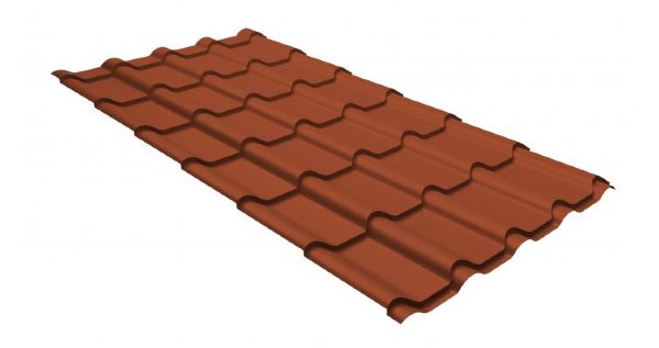 Металлочерепица камея GL 0,5 GreenCoat Pural RR 750 кирпично-красный (RAL 8004 терракота) купить в Оренбурге