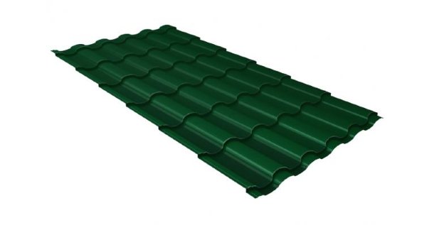 Металлочерепица кредо 0,5 Satin RAL 6005 зеленый мох купить в Оренбурге
