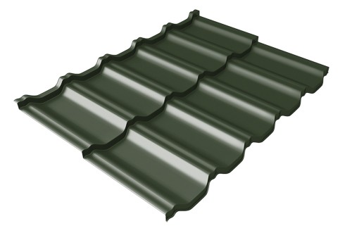 Металлочерепица модульная Квинта Uno Grand Line c 3D резом 0,5 GreenСoat Pural RR 11 темно-зеленый (RAL 6020 хромовая зелень) купить в Оренбурге