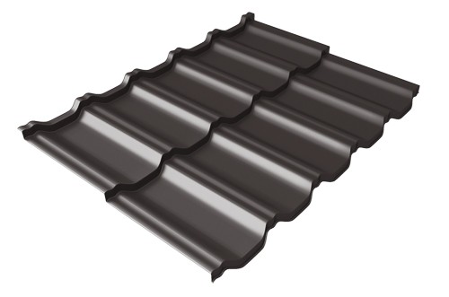 Металлочерепица модульная Квинта Uno Grand Line c 3D резом 0,5 GreenСoat Pural RR 32 темно-коричневый (RAL 8019 серо-коричневый) купить в Оренбурге