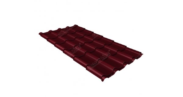 Металлочерепица камея 0,5 Satin RAL 3005 красное вино купить в Оренбурге