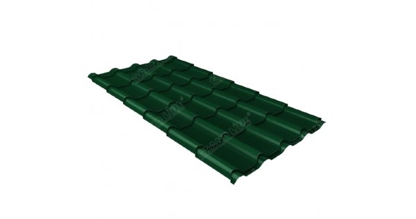 Металлочерепица камея 0,5 Satin RAL 6005 зеленый мох купить в Оренбурге