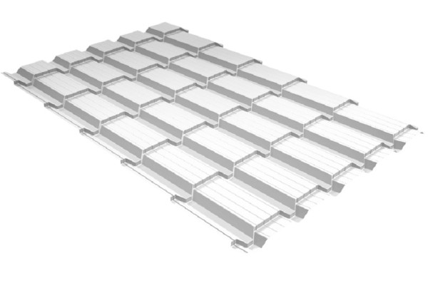 Металлочерепица GL квадро профи 0,5 Satin RAL 9003 сигнальный белый купить в Оренбурге