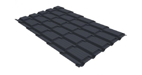 Металлочерепица GL квадро профи 0,5 GreenCoat Pural RR 23 темно-серый (RAL 7024) мокрый асфальт купить в Оренбурге