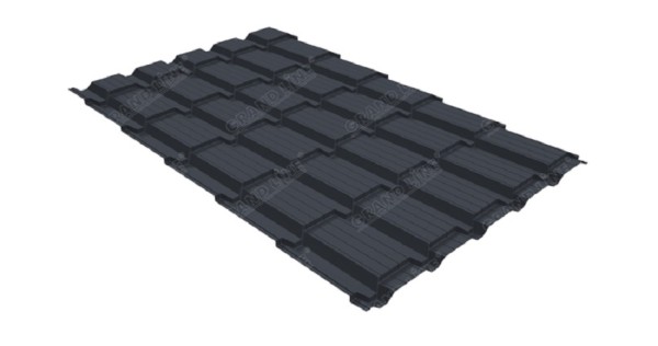 Металлочерепица GL квадро профи 0,5 Satin RAL 7024 мокрый асфальт купить в Оренбурге