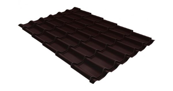 Металлочерепица классик GL 0,5 Velur20 RAL 8017 шоколад купить в Оренбурге