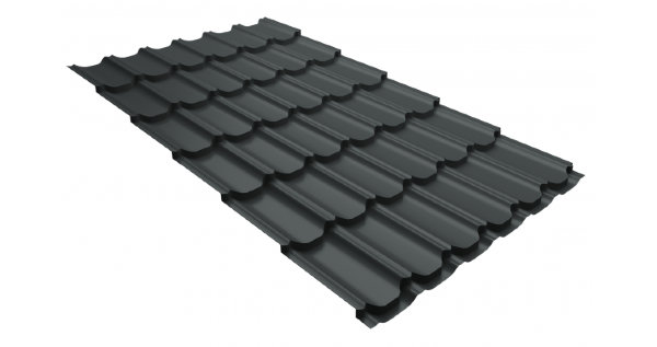 Металлочерепица квинта плюс 0,5 GreenCoat Pural Matt RR 23 темно-серый (RAL 7024 мокрый асфальт) купить в Оренбурге