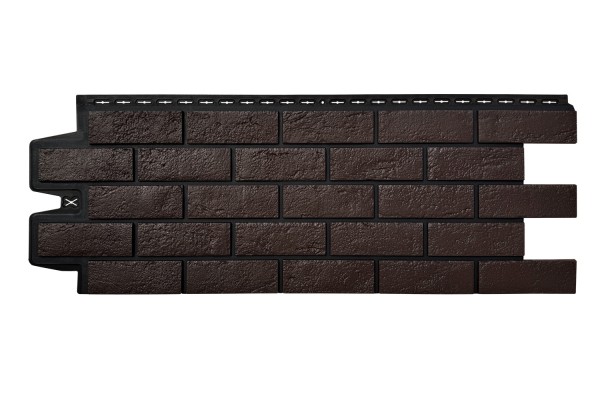 ФП Grand Line состаренный кирпич премиум Шоколадный (шов RAL 9005) купить в Оренбурге