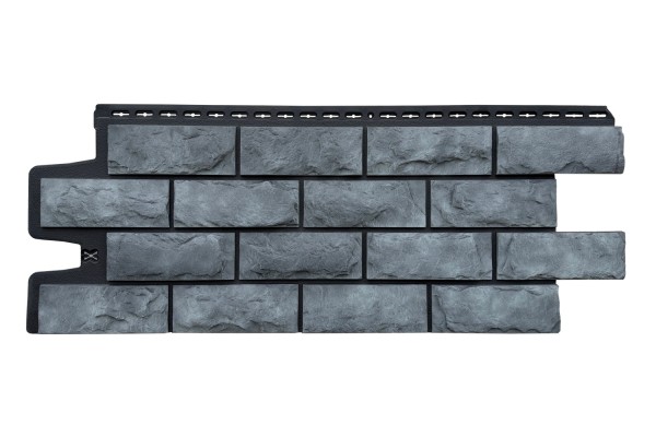 Фасадные панели Grand Line Колотый Камень Антрацит, Шов черный купить в Оренбурге